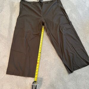 Eileen Fischer Brown 100% Cotton drawstring Capri Pants